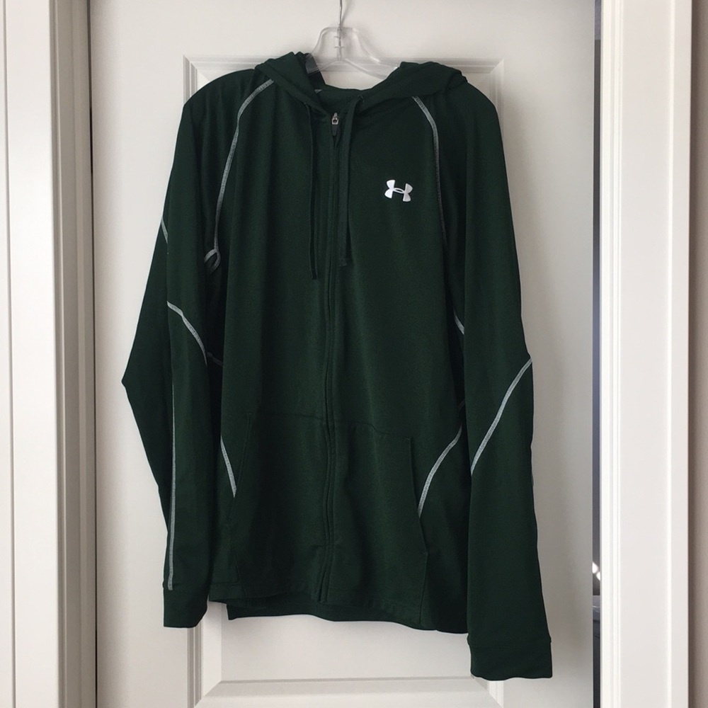 Green UA zip up hoodie